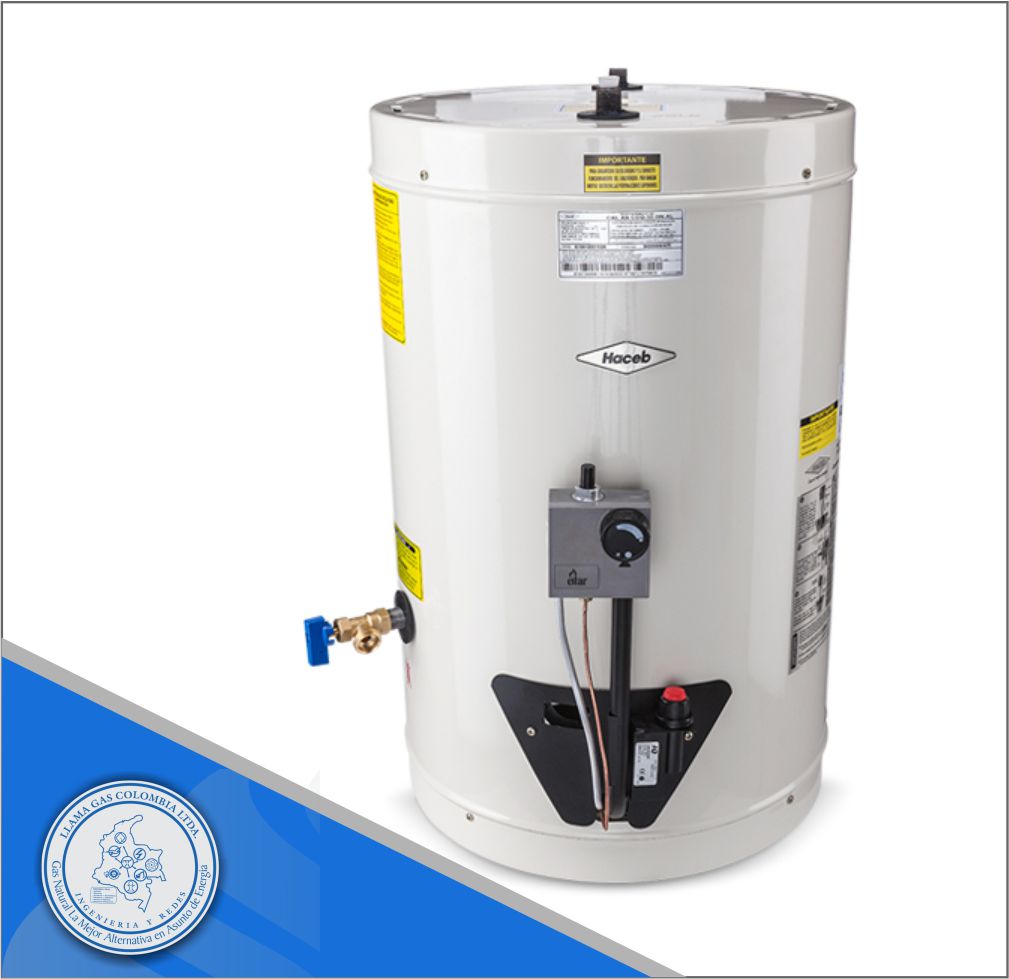 Calentador de agua Haceb de paso a gas natural tiro natural 7 litros blanco  - Haceb