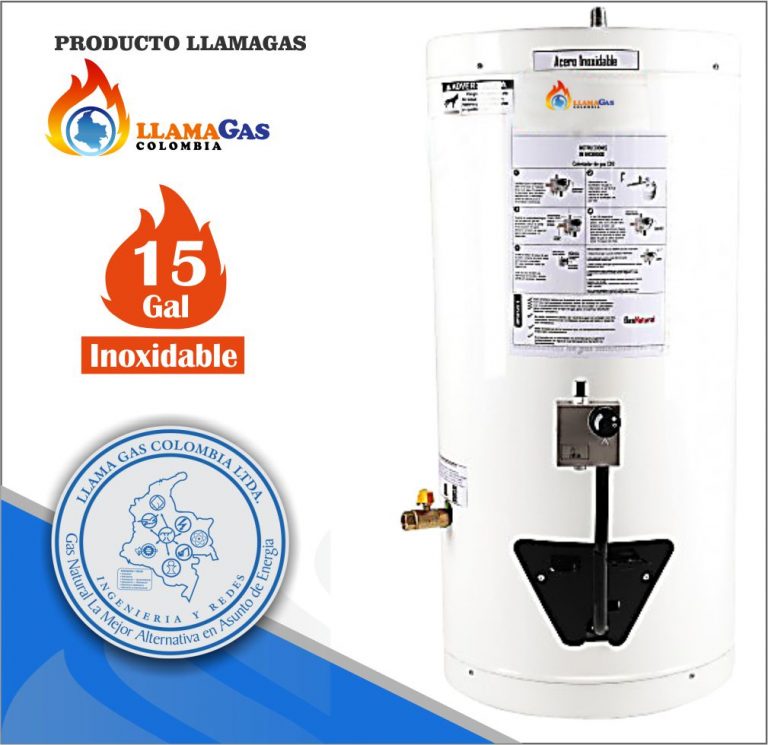 Calentador De Agua A Gas De Acumulación 15 Galones En Acero Inoxidable